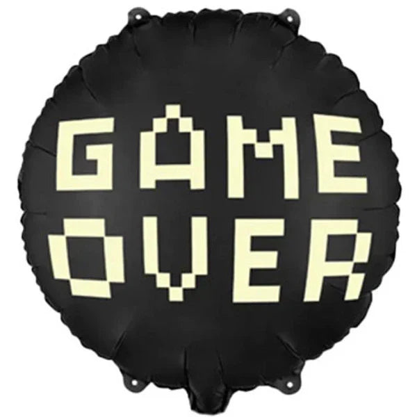 PartyDeco 18 inch Game Over Black Pixelated Foil Balloon_FB226-2-500__70766